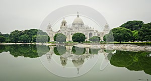 Victoria Memorial with the park in Kolkata, India