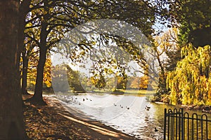 Victoria Park Tipton, West Midlands, England - watercolor painting on canvas