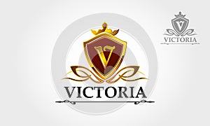 Victoria royal professional crest logo or classic logo template suitable for any kind of business.