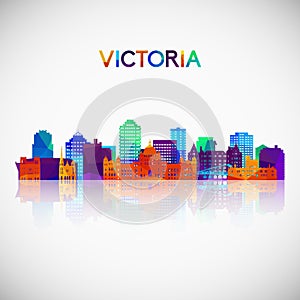 Victoria skyline silhouette in colorful geometric style. photo