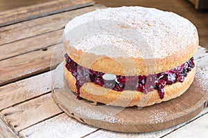 Victoria Sponge Cake with fruit jam filling