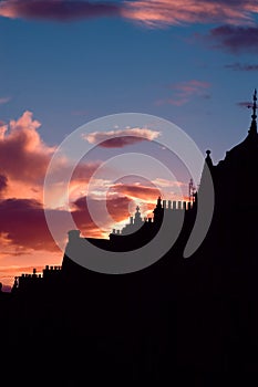 Victoria Street at sunset, Edinburgh, Scotland