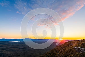 Victoria Valley sunset view from the Reed Lookout, Grampians Mountains