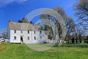 Victoria, Vancouver Island, Historic Craigflower Schoolhouse in Spring, Kosapsom Park on the Gorge Waterway, BC, Canada