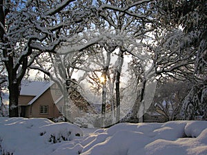 Victoria, Vancouver Island, Snowy Winter Morning in Oak Bay, British Columbia, Canada