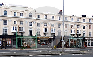 Victorian apartments with small businesses in Hove.