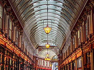 Victorian architecture of the Leadenhall market in London