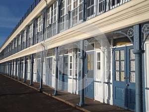 Victorian Beach Huts on Weymouth Seafront