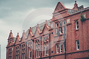 Victorian building facade and roog in London, United Kingdom