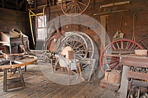 Victorian carriage wheel shop