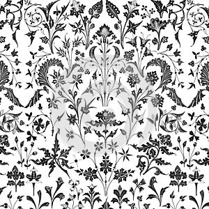 Victorian floral overlay background