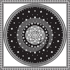 Victorian floral paisley medallion ornamental rug vector. Ethnic