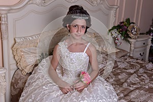 victorian girl in white dress