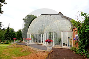 Victorian glass house in English garden