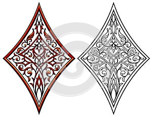 Victorian Gothic ornament within diamond