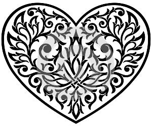 Victorian Gothic ornament within heart