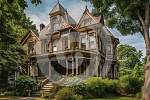 victorian home with intricate woodwork, stenciling, and ornate moldings
