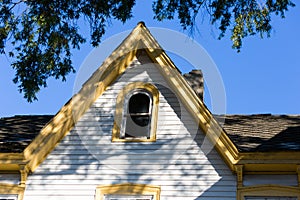 victorian home roof and window