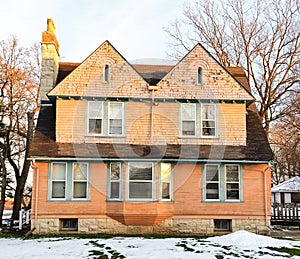 Victorian home on sunny winter day