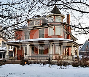 Victorian home on a winter morning