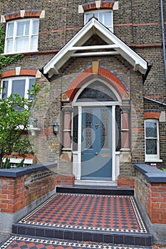 victorian house green door London UK