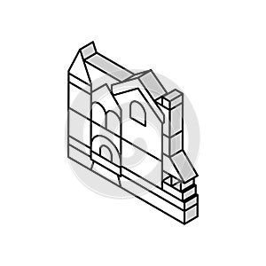 victorian house isometric icon vector illustration