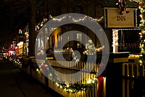 Victorian houses at Christmas