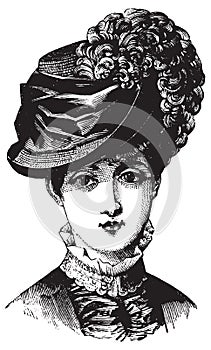 Victorian illustration of woman in hat