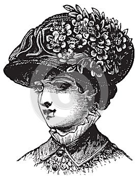 Victorian illustration of woman in hat