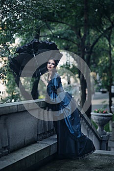 Victorian lady in blue