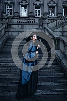 Victorian lady in blue