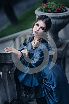 Victorian lady in blue