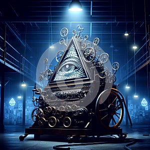 Victorian machine used to detect Conspiracy Theories sitting in a warehouse photo