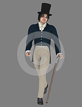 Victorian man strolling photo