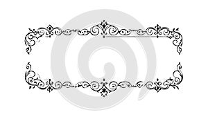 Victorian Ornate Rectangular Frame, Elegant Border, vector design Generative AI