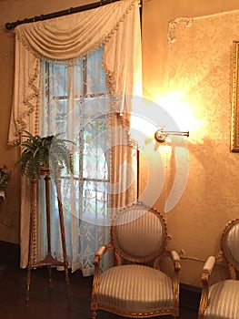 Victorian Parlor for receiving guests at restored Emlen Physick Estate in Cape May New Jersey