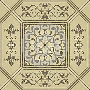 Victorian pattern. Endless pattern can be used for ceramic tile, wallpaper, linoleum, web page background.