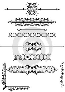 Victorian scrolls or rule lines