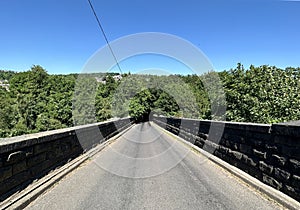 Victorian stone railway bridge in, Midgley, Sowerby Bridge, UK