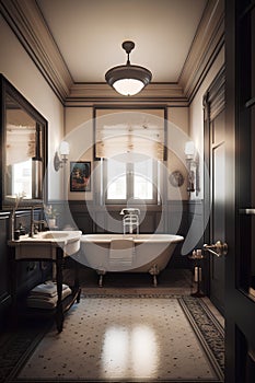 Victorian style interior of bathroom in luxury house