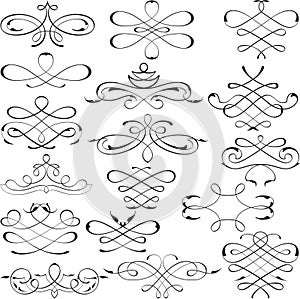 Victorian swirl elements set