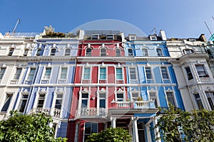 Victorian terraced houses colourfully painted