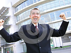 Victorious Businessman photo