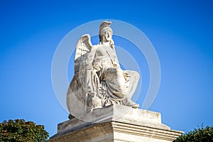 Victorious France statue near the Triumphal Arch of the Carrousel, Paris