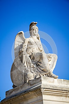 Victorious France statue near the Triumphal Arch of the Carrousel, Paris