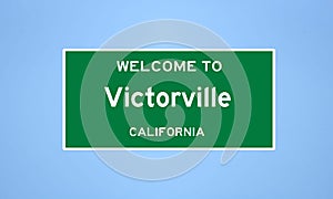 Victorville, California city limit sign. Town sign from the USA.