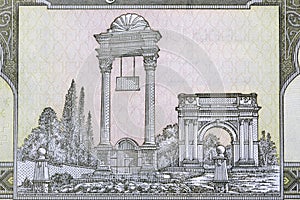 Victory Arch near Kabul from Afghani money
