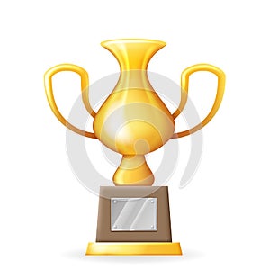 Victory award cup prize realistic 3d trophy icons isolated design vector illustration