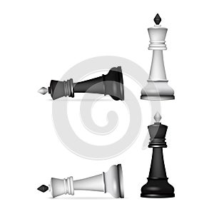 Victory chess figures chessmen isolated on white