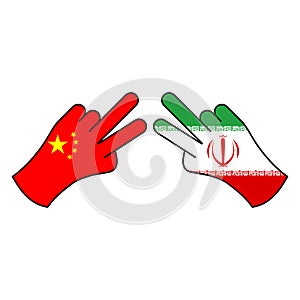 victory china peace iran hand gesture colored icon. Elements of flag illustration icon. Signs and symbols can be used for web,